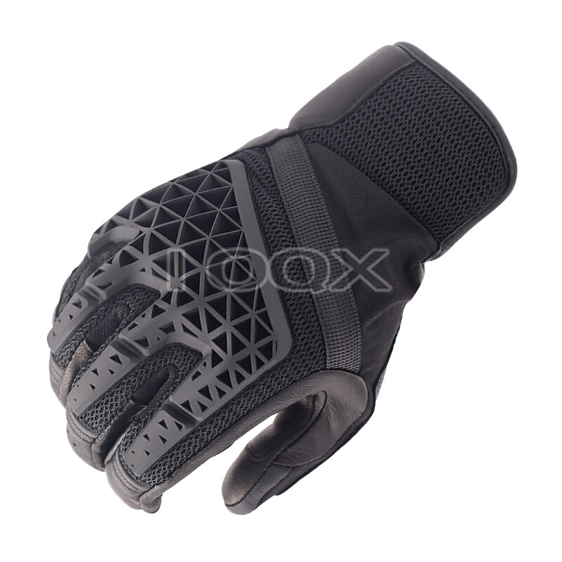 New Gray/Black Trial Motorcycle Adventure Touring Ventilated Gloves Genuine Leather Motorbike Racing MX ATV Gloves