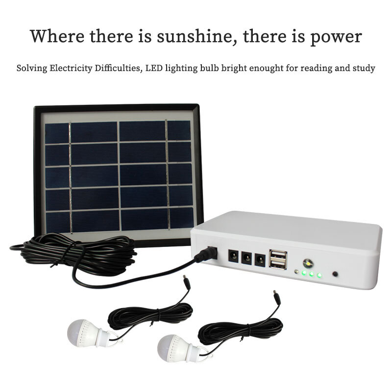 Hot Koop Mini Solar Licht Dc 6V 5W Solar Lighting Kit Voor Home Verlichting Lezen En Outdoor Nood solar Lamp