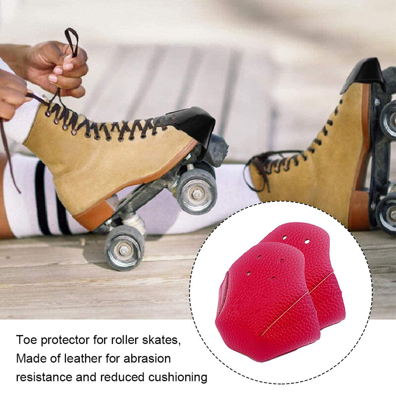 Anti-fricção couro patins capa, Toe Cap guarda, protetores para treinamento ao ar livre, patinação rolo, laranja, 1 par