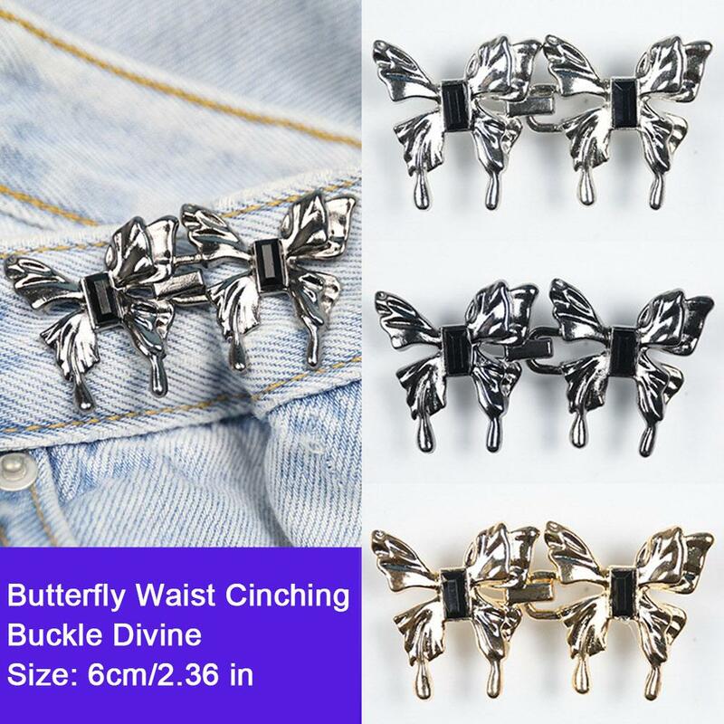 Adjustable Butterfly Waist Cinching Buckle Divine Fixed Tightening Pins Waist Buckle Pants Seamless Waist Closing Artifact Tool