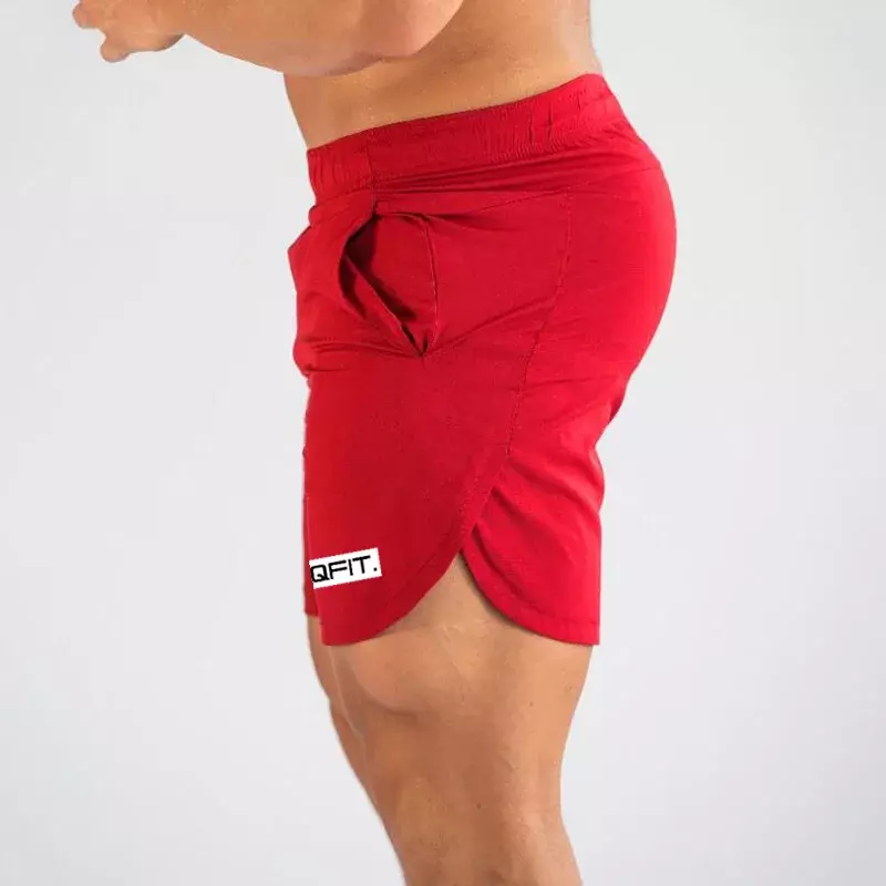 Быстросохнущие мужские шорты, летние легкие спортивные брюки средней длины для фитнеса, Свободные повседневные