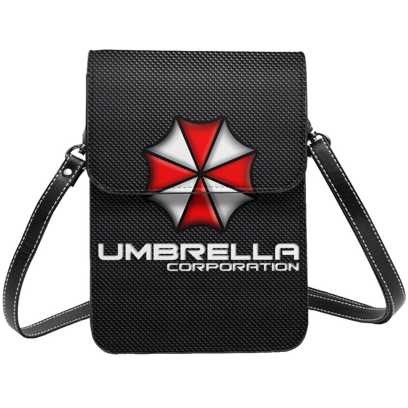 Cartera cruzada de paraguas rojo, bolso de hombro para teléfono celular, monedero con correa ajustable
