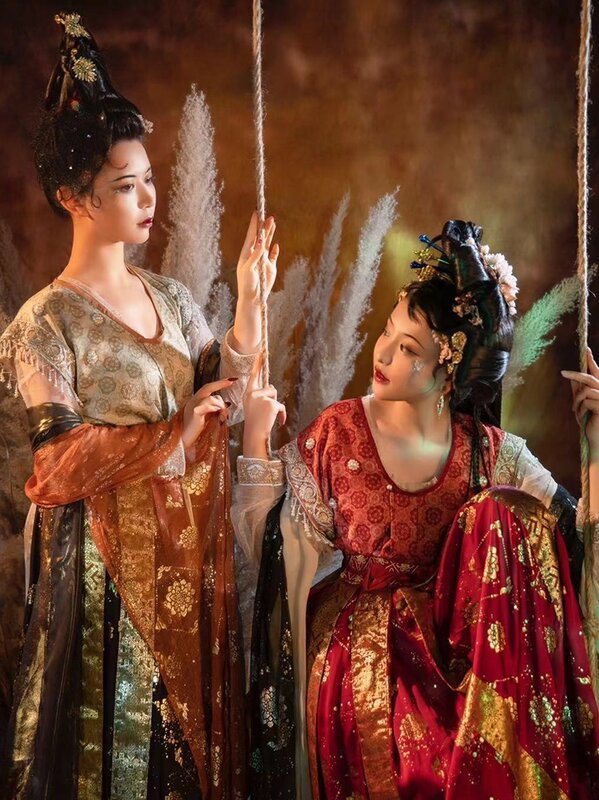 Hanfu Hán Phần Tử Trung Quốc Cổ Đại Phong Cách Nhà Đường Cải Tiến Quần Áo Truyền Thống Người Phụ Nữ Đầm Bé Gái Gules Váy