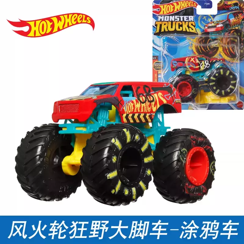 Hot Wheels-Diecast Monster Trucks Brinquedos para Meninos, Pé Grande Veículos, Selvagem Wrecker Samson Totalizou Mega Wrex Presente, 1: 64, original