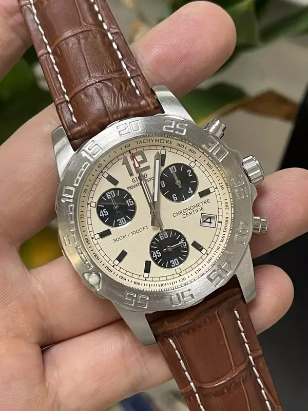 Luxe Nieuwe Mannen Quartz Chronograaf Horloge Rvs Armband Zwart Blauw Lederen Horloges