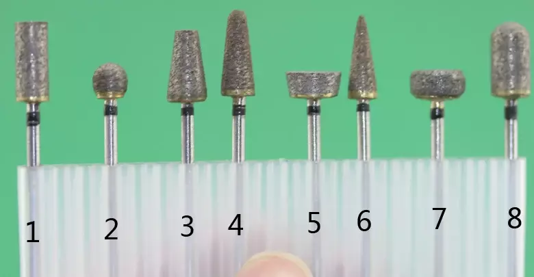 Gratis pengiriman 2.35mm Diameter Shank disinter Diamond Grinding Burs 8 buah/set untuk Grinding giok, batu, marmer kaca