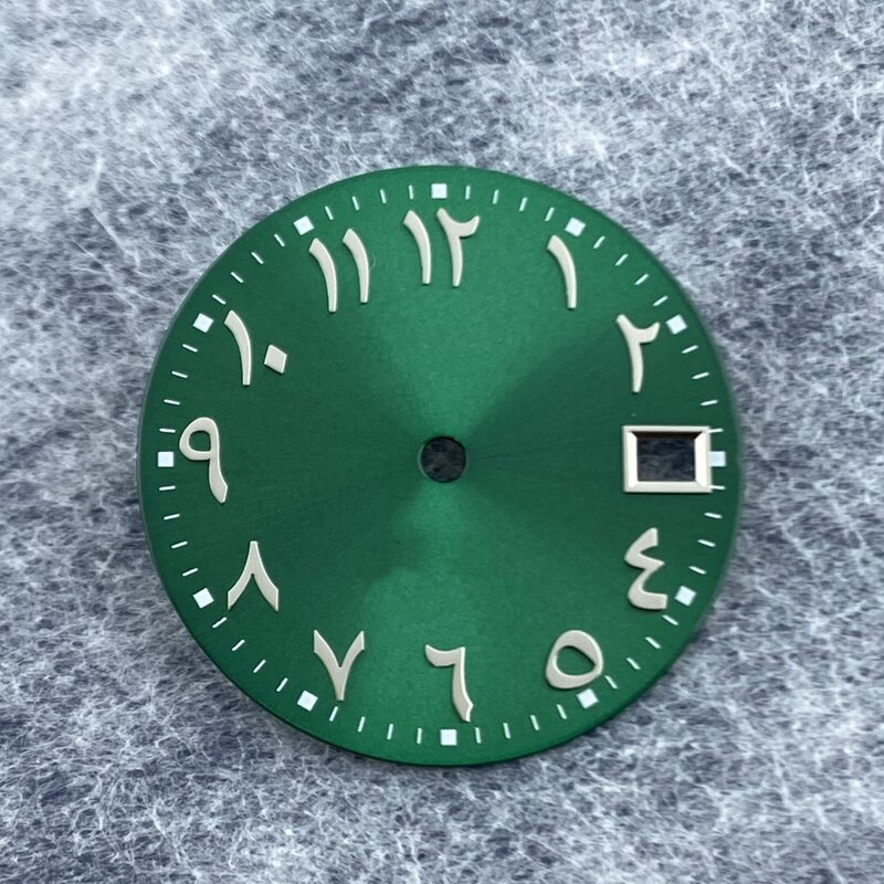 男性用アンティークカレンダー時計アクセサリー,数字,アルファベット,nh35,36ムーブメント,smark,28.5mmに適しています