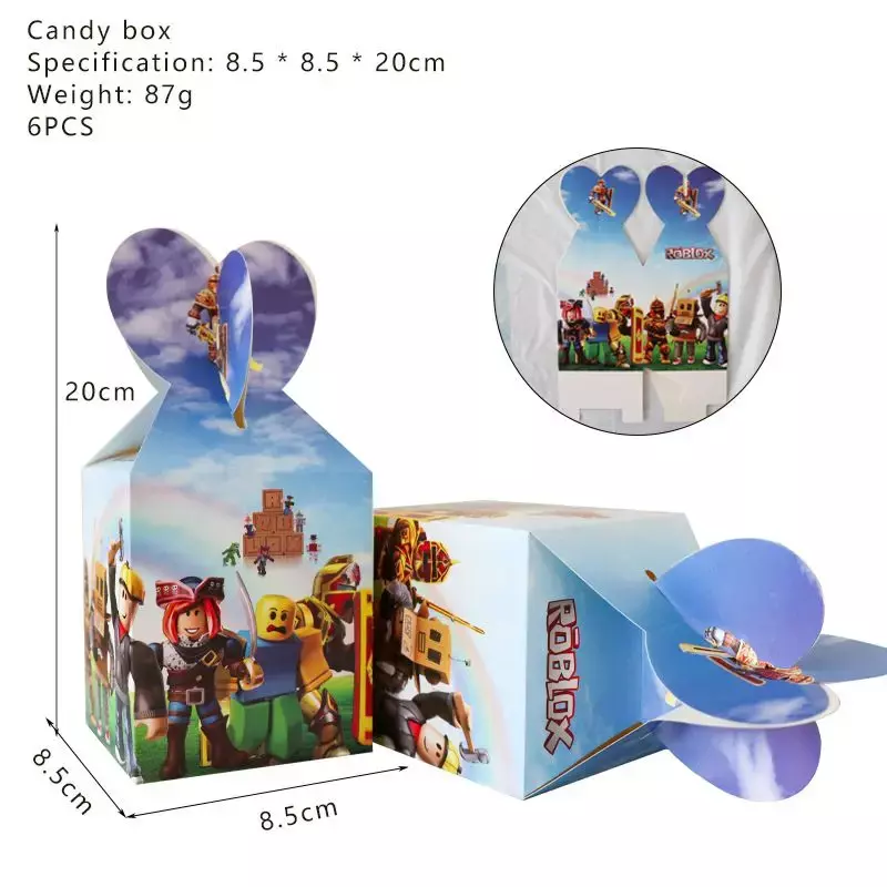New Birthday Party Virtual World ROBLOX Party Decoration Cup Plate Tablecloth Disposable Tableware Birthday Girls Kids Boys
