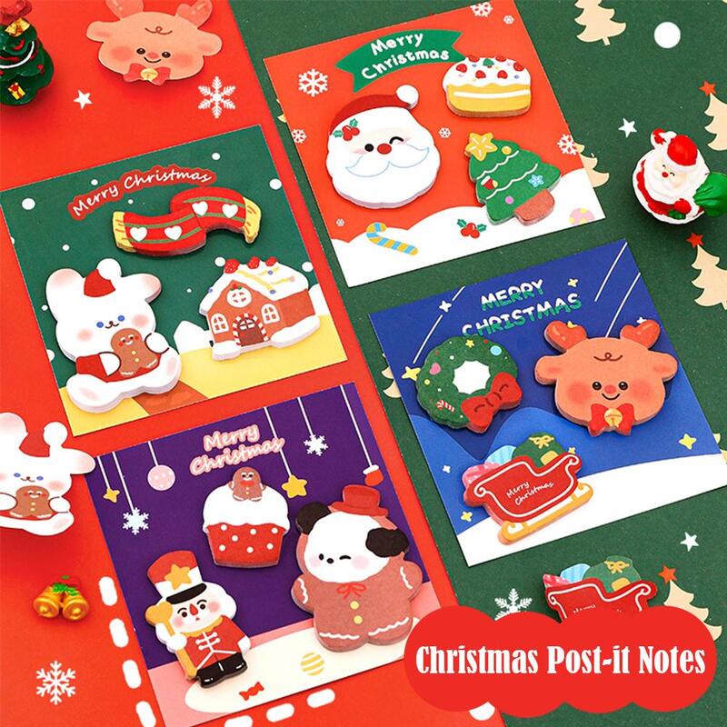 Notas pegajosas dos desenhos animados do Natal, papelaria do estudante, cadernos escolares, escritório, diário, DIY, combinação, K2j2
