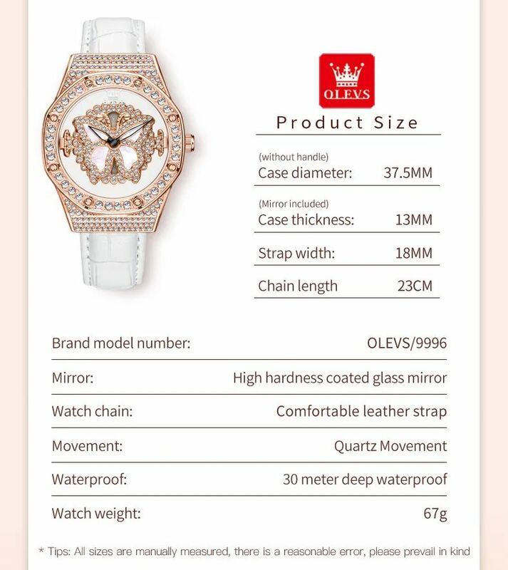 OLEVS 9996 Butterfly Luxury Quartz Watch For Women Waterproof Top Brand Fashion Woman Wristwatch Original Leather Dress Watches