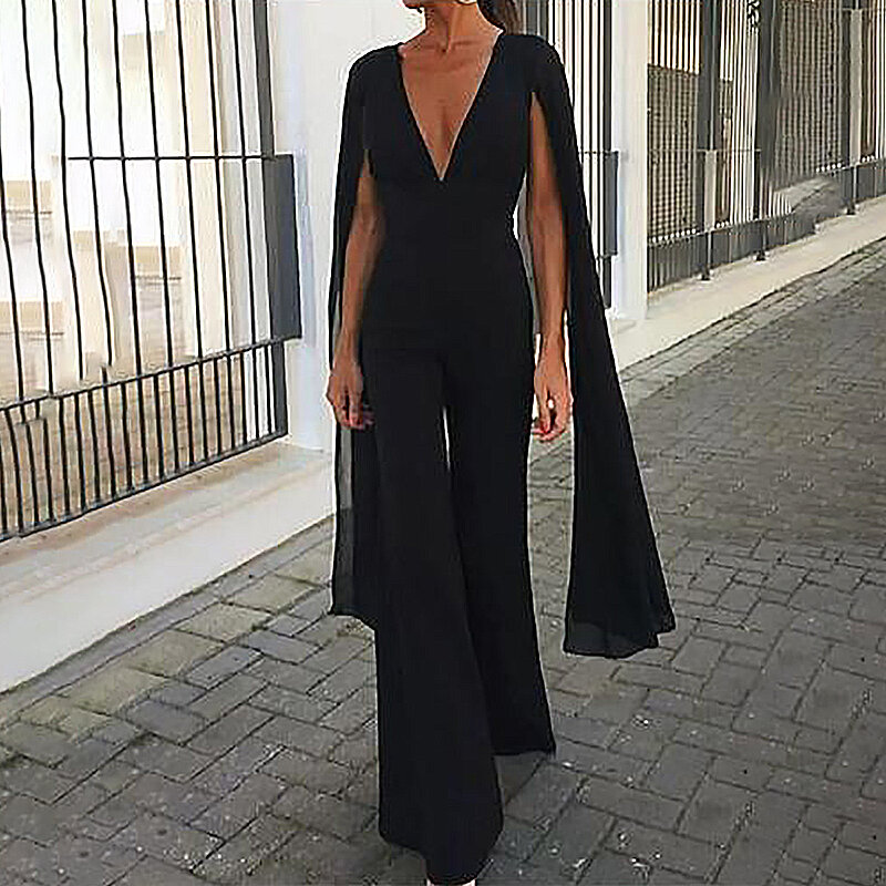 Black Elegant Semi Formal Dresses for Women Chiffon V-Neck Floor-Length Straight Long Evening Gala Wedding Guest Skirt 2023 New
