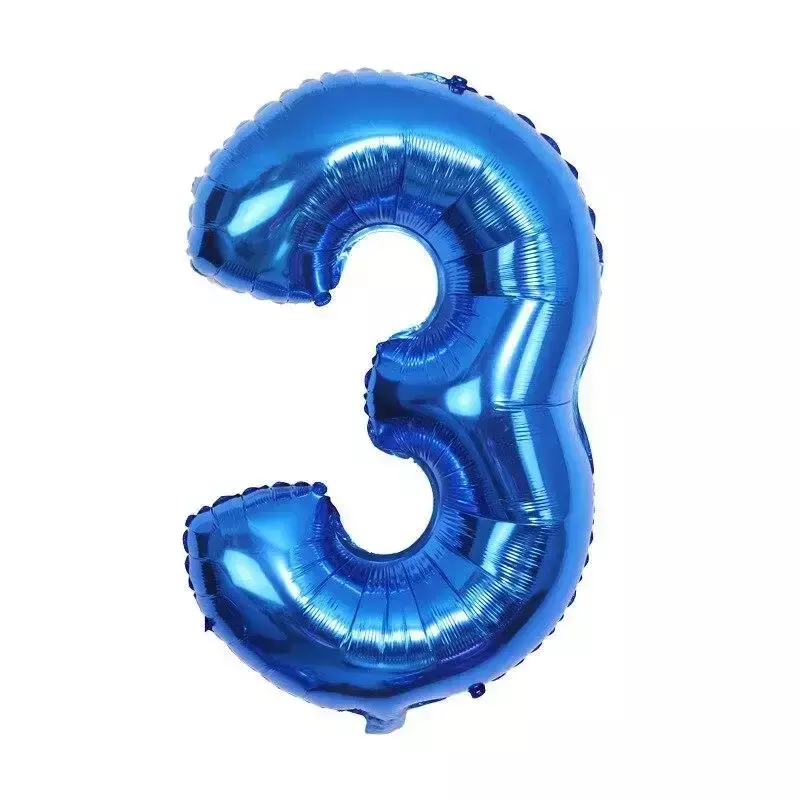 Ballons bleus gonflables à hélium en feuille d'aluminium avec chiffres de 0 à 9, décoration de fête d'anniversaire, fournitures de mariage, 32 pouces