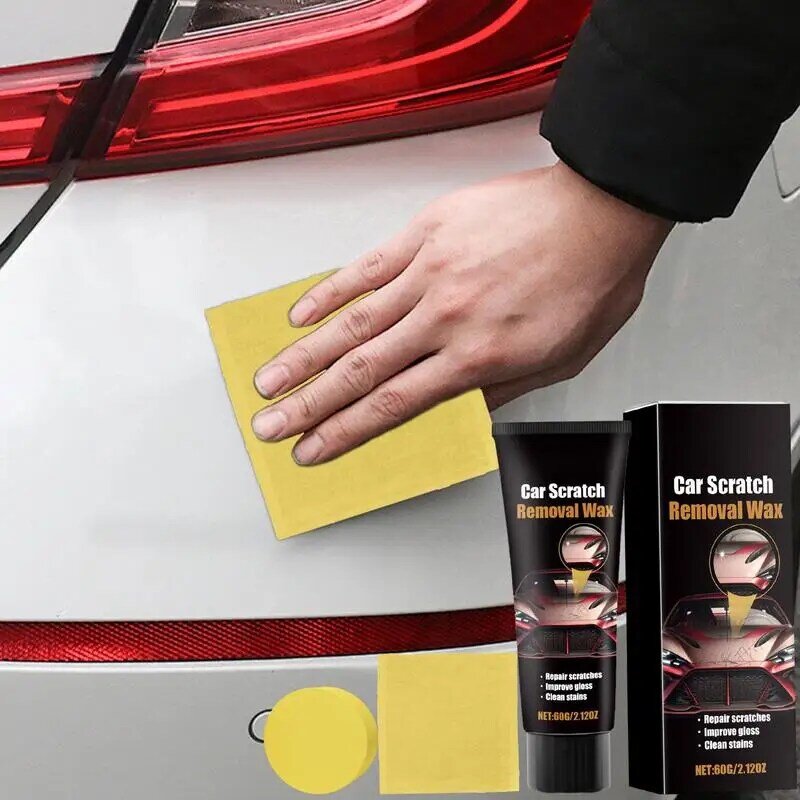 Car Scratch Remover Polimento Wax Repair Paste, removedor de redemoinho, toalha e esponja incluída, esfregando composto para reparar manchas