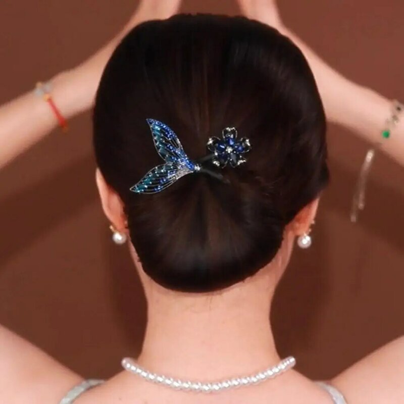 Flower Rhinestones Hair Combs Clip Beads Headwear Vintage Hairpins Women Hair Accessories Bridal Wedding Headdress