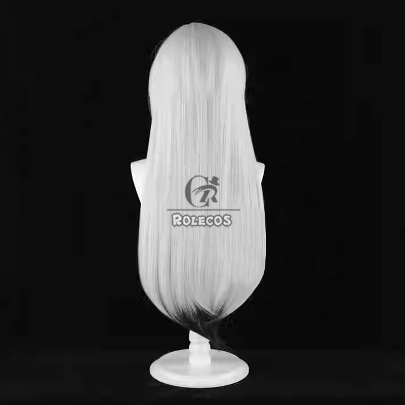 ROLECOS-pelucas de Cosplay Honkai Star Rail Boothill, pelo sintético resistente al calor, 80cm de largo, Blanco mezclado, negro
