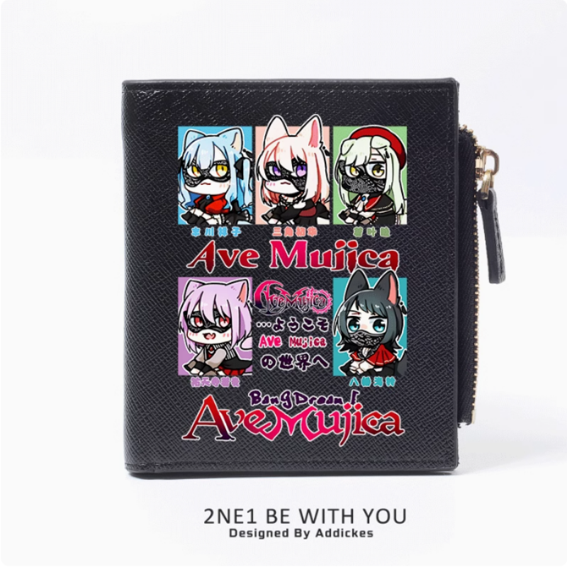 Anime BanG Dream! Ave Mujica Fashion Wallet PU Purse Card Coin Zipper Money Bag Cosplay Gift B1620