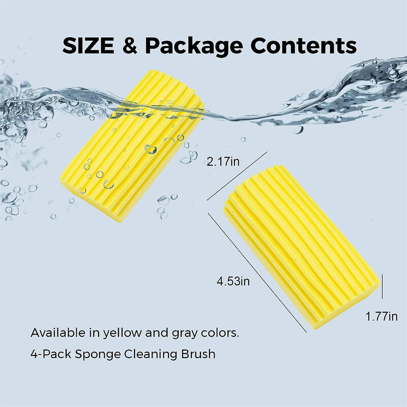 4PCS Wet Cleaning Duster Yellow Sponge Powder Dust Catches Clean Magic Cleaning Wipes Damp Clean Duster PVA Sponge Cleaning