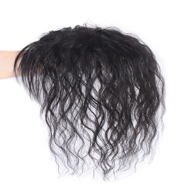 Волнистый синтетический Восстанавливающий блок замены парика с челкой увеличение количества волос на верхней части головы, чтобы закрыть белый Ha