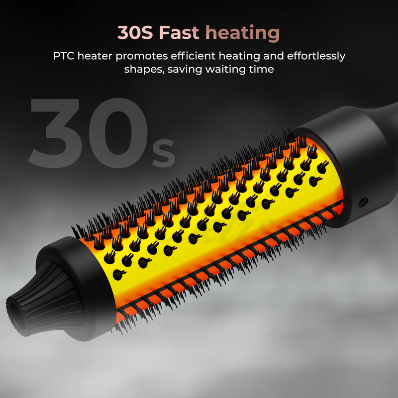 Thermal Brush Heated Curling Iron Brush 32mm Round Brush Ceramic Hair Curler Roller Volumizing Brush  Curling Comb Styling Tools