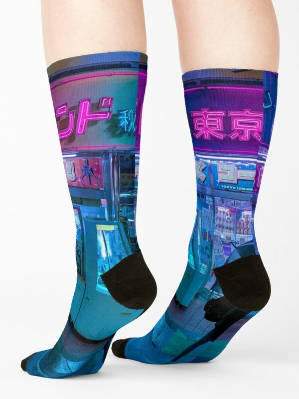 Calcetines de Neo Tokyo para hombre y mujer, medias de diseñador de colores, novedad