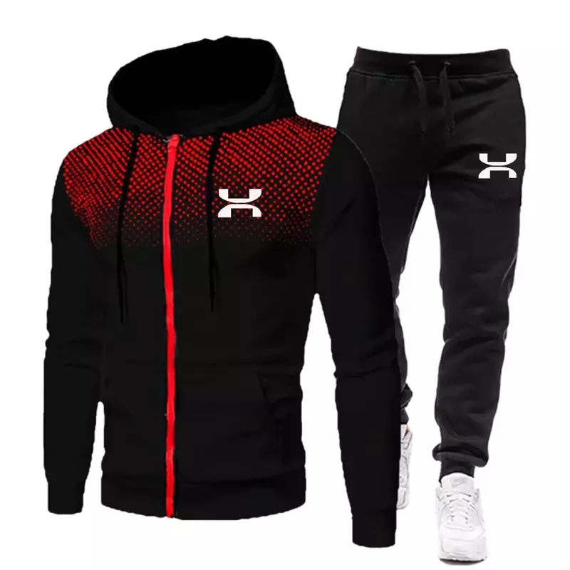 2024 Fashion Tracksuit untuk pria Hoodie kebugaran Gym pakaian pria lari Set pakaian olahraga Jogger pria Tracksuit musim dingin setelan olahraga