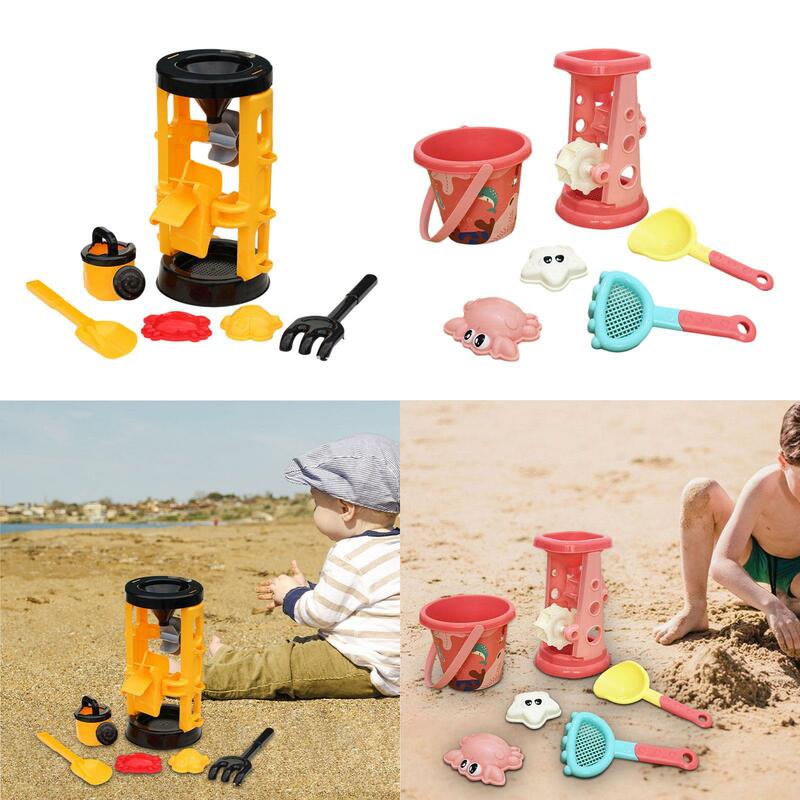 เซ็ตทรายของเล่นชายหาด6ชิ้นของเล่นทางน้ำกลางแจ้งสำหรับสวนชายหาดเด็ก