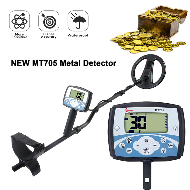 Pendeteksi logam bawah tanah MT705 Pinpointer 270mm, tahan air, pencari emas, detektor pemburu MT 705