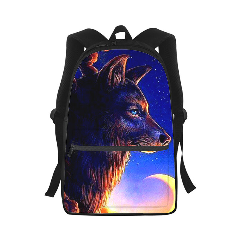 Рюкзак fierce Wolf для мужчин и женщин, модная школьная сумка с 3D принтом для студентов, детский дорожный ранец на плечо