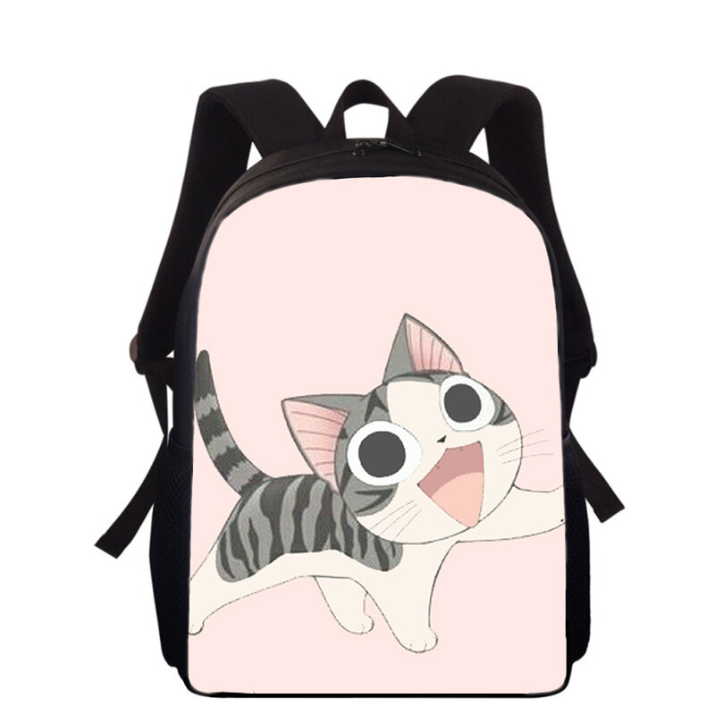 만화 Chi's Sweet Home 귀여운 고양이 배낭, 소년 소녀 학생용 초등 학교 가방, 15 인치 3D 어린이 책가방