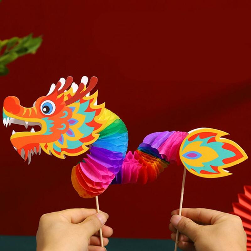 Chinesisches themen orientiertes spielzeug chinesisches drachens pielzeug drachen tanz diy kunstwerk material tasche pädagogisches kreativität spielzeug für kinder chinesisch neu