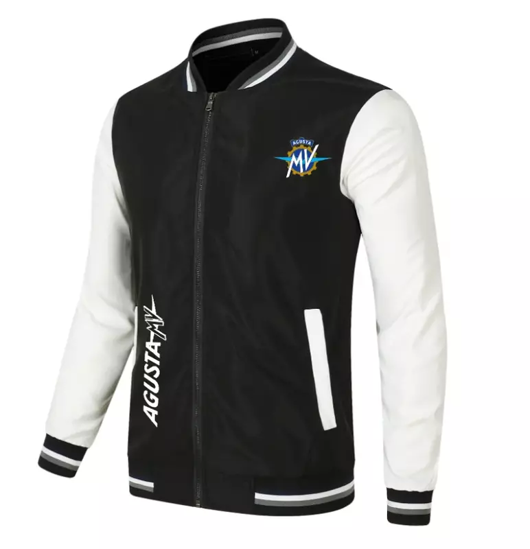 Новинка 2023, бейсбольная куртка на весну и осень, флисовая хлопковая приталенная куртка, свитшот с логотипом автомобиля AGUSTA, модная одежда в стиле хип-хоп
