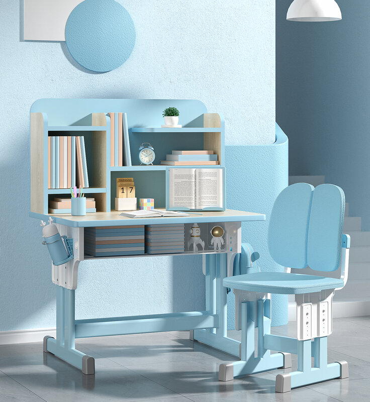 Student study desk, children's desk, household writing desk and chair set, adjustable desks and chairs