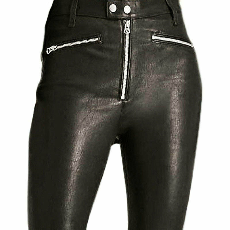 Pantalones de cuero genuino para mujer, moda nueva, C6, 2020