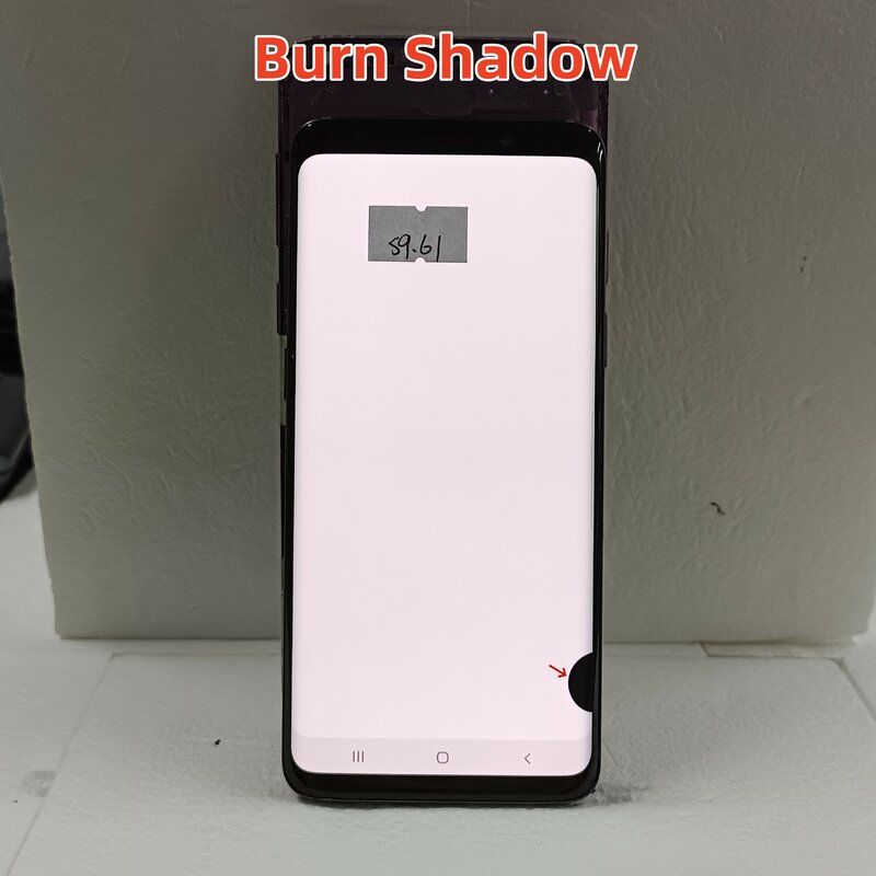 Layar asli 100% untuk SAMSUNG Galaxy S9 G960F, LCD G960 layar sentuh suku cadang perbaikan Digitizer dengan bingkai, Burn Shadow