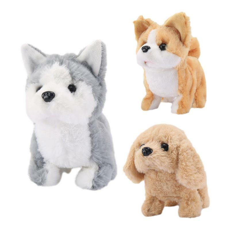 Plush Puppy Toy Electronic Interactive Pet Dog Wagging Tail Walks And Barks Montessori Toys for Girls Boy Birthday New Year Gift