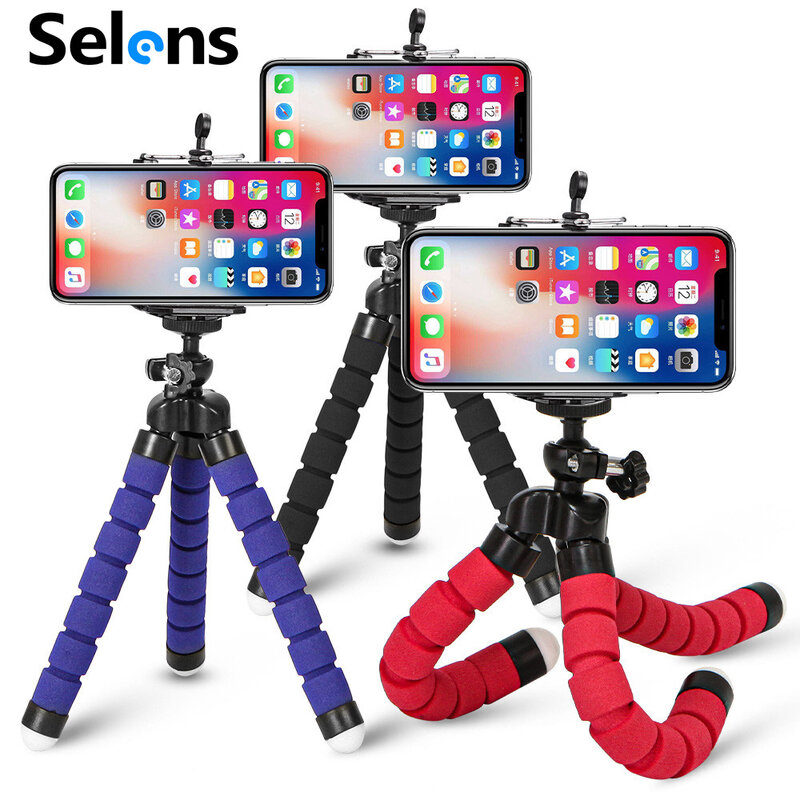 Treppiede per telefono flessibile spugna polpo Mini treppiede per IPhone Mini fotocamera treppiede supporto per telefono Clip Stand