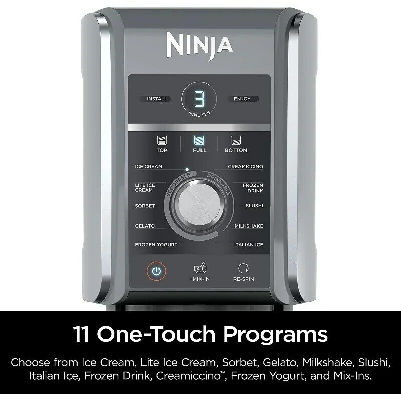 Ninja NC501 CREAMi Deluxe 11-in-1 Ice Cream & Frozen Treat Maker per gelato, sorbetto, frappè, bevande surgelate e altro