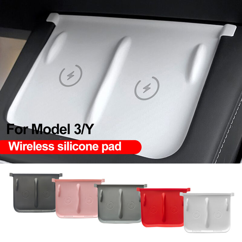 For Tesla Model 3 Y 2023 2022 2021 Silicone Wireless Charger Pad Mat Protector non-slip mat Pad Auto Car Interior accessories