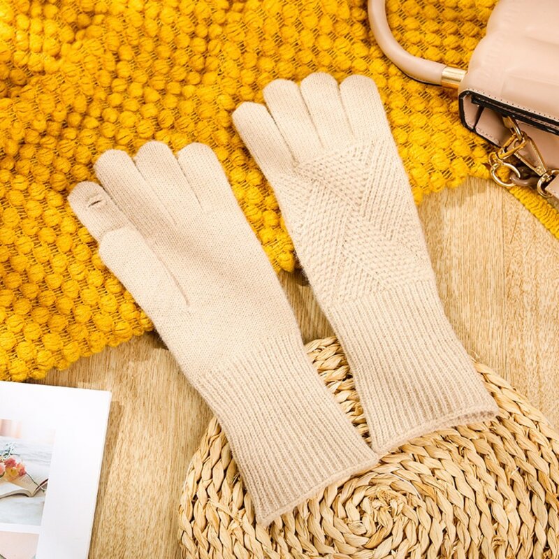 Плотные вязаные перчатки милые дышащие коралловые бархатные Нескользящие перчатки теплые непромокаемые перчатки для сенсорных экранов для мужчин и женщин