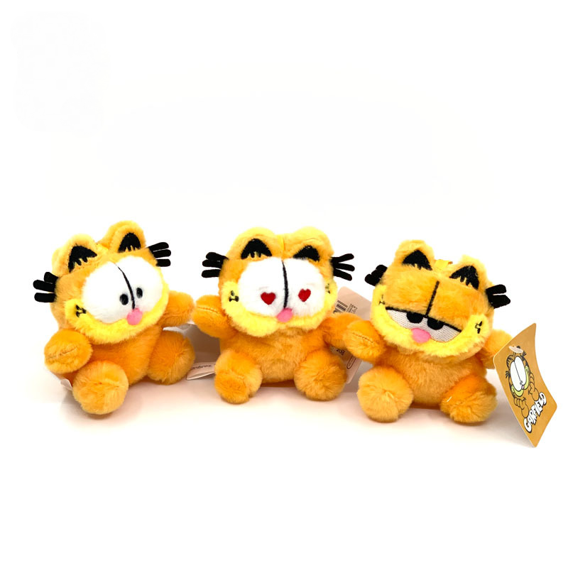 LLavero de dibujos animados de Garfield para niños y niñas, muñeco de peluche bonito de Anime Kawaii, decoración colgante de mochila creativa, regalos para niños