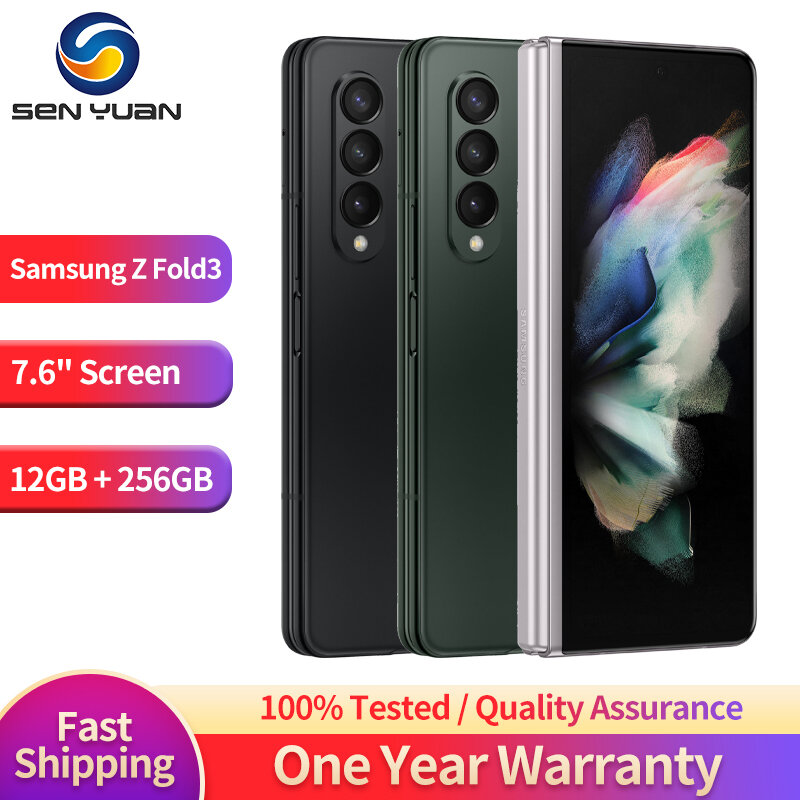 Oryginalny Samsung Galaxy Z Fold3 F926N 5G telefon komórkowy 7.6 "składany AMOLED 12GB RAM 256GB ROM NFC octa-core Android telefon komórkowy