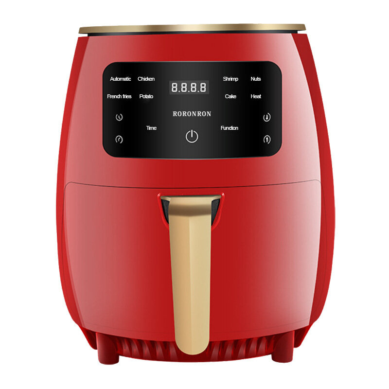 Agregado familiar toque inteligente grande capacidade ar fritadeira, forno elétrico fritos, ninja e peixe, 4,5 l, 5L