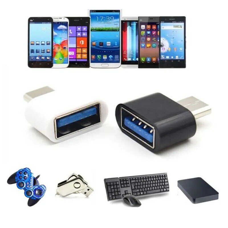Macho para fêmea OTG celular conversor adaptador, USB 3.1 conector para Android, durável, portátil, acessórios