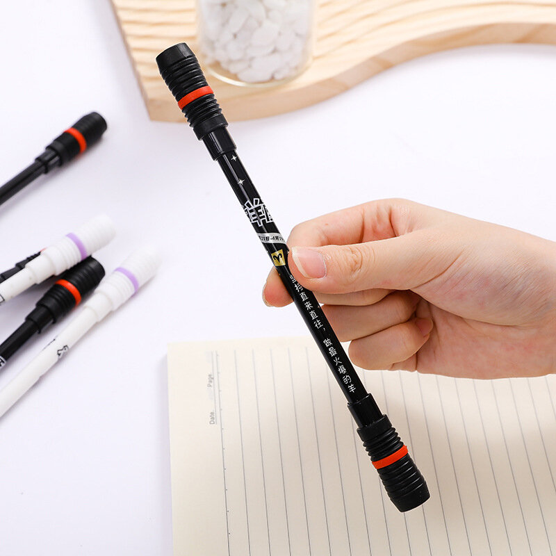 1 buah pena Gel berputar tidak licin, pena putar Anti selip acak alat tulis kantor mainan anak 1 buah 19.5cm