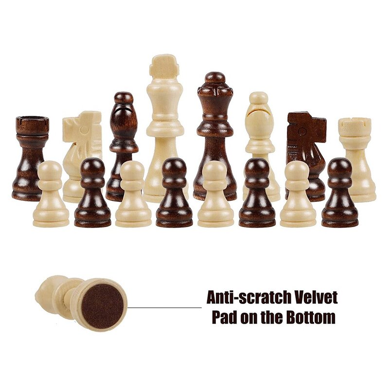 الشطرنج الخشبي Tournamen الملك تمثال ، مجموعة الشطرنج كلمة ، لاعبين الدوليين القياسية ، بيادق الترفيه ، 32 قطعة ، 2.2"