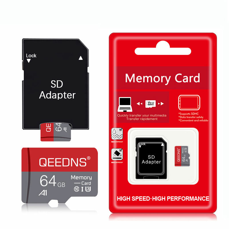 Cartão de Memória Flash de Alta Velocidade para Telefone, Mini Cartão SD, Cartão Micro TF, 8GB, 16GB, 32GB, 64GB, 128GB, 256GB, 512GB, V10, UHS-I, Classe 10