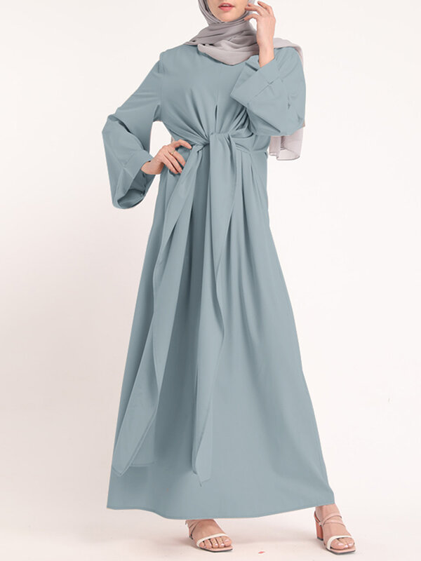 ZANZEA Abiti Musulmani Eid Mubarak Caftano Dubai Abaya Turchia Modo del Vestito Hijab Islam Abbigliamento Maxi Vestito Estivo Per Le Donne Vestidos