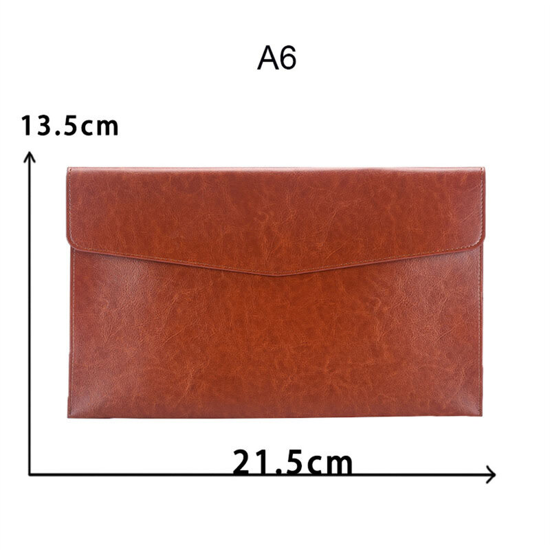 A4 A6 Leather File Folder Business Document Organiser Folder Bag Fashion Briefcase Data Contract Bill File Bag School Office Sup