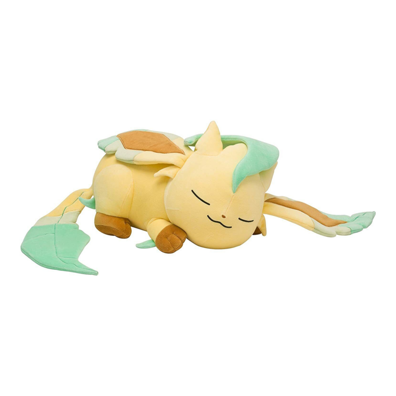 Pokemon Original Eeveelution Big Sleep Leafeon ตุ๊กตาหนานุ่มตุ๊กตาของเล่น Boneka คริสต์มาสนำเสนอสำหรับเด็ก