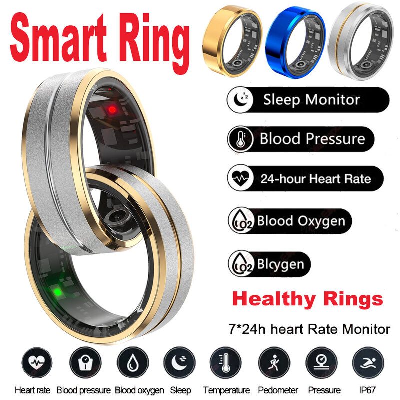 5ATM водонепроницаемый смарт-кольцо для мужчин мониторинг здоровья кислород в крови 100 + спортивные режимы фитнес-трекинг водонепроницаемый спортивный смарт-браслет для женщин
